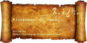Kirnbauer Álmos névjegykártya